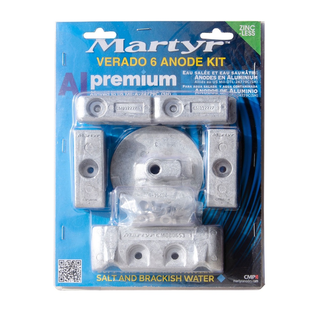 [191624-BLA] MARTYR KIT ANODE ALLUMINIUM MERCURY VERADO 6 (191624)