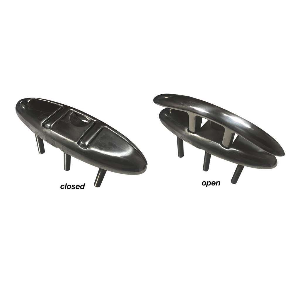 [192263-BLA] MARINE TOWN FOLDAWAY STUD CLEAT S/STEEL 155MM (192263)