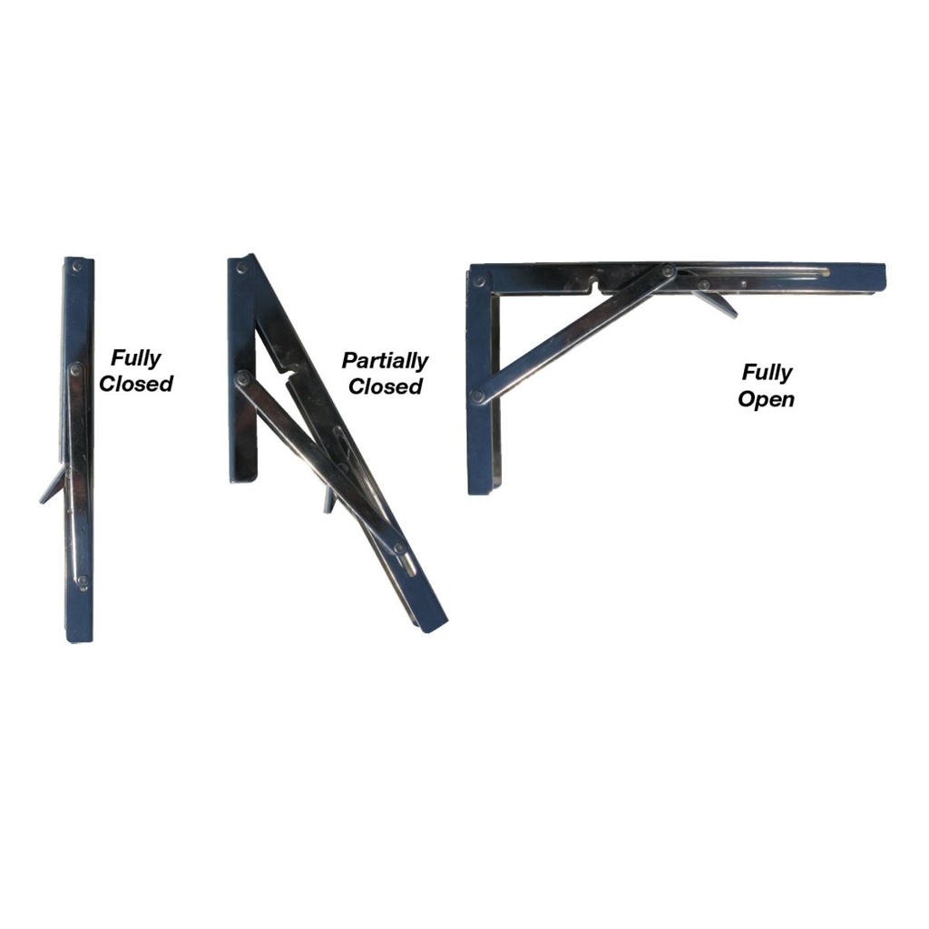 [193012-BLA] MARINE TOWN BRACKET FOLDING SUPPORT S/STEEL 300X160X35 (193012)