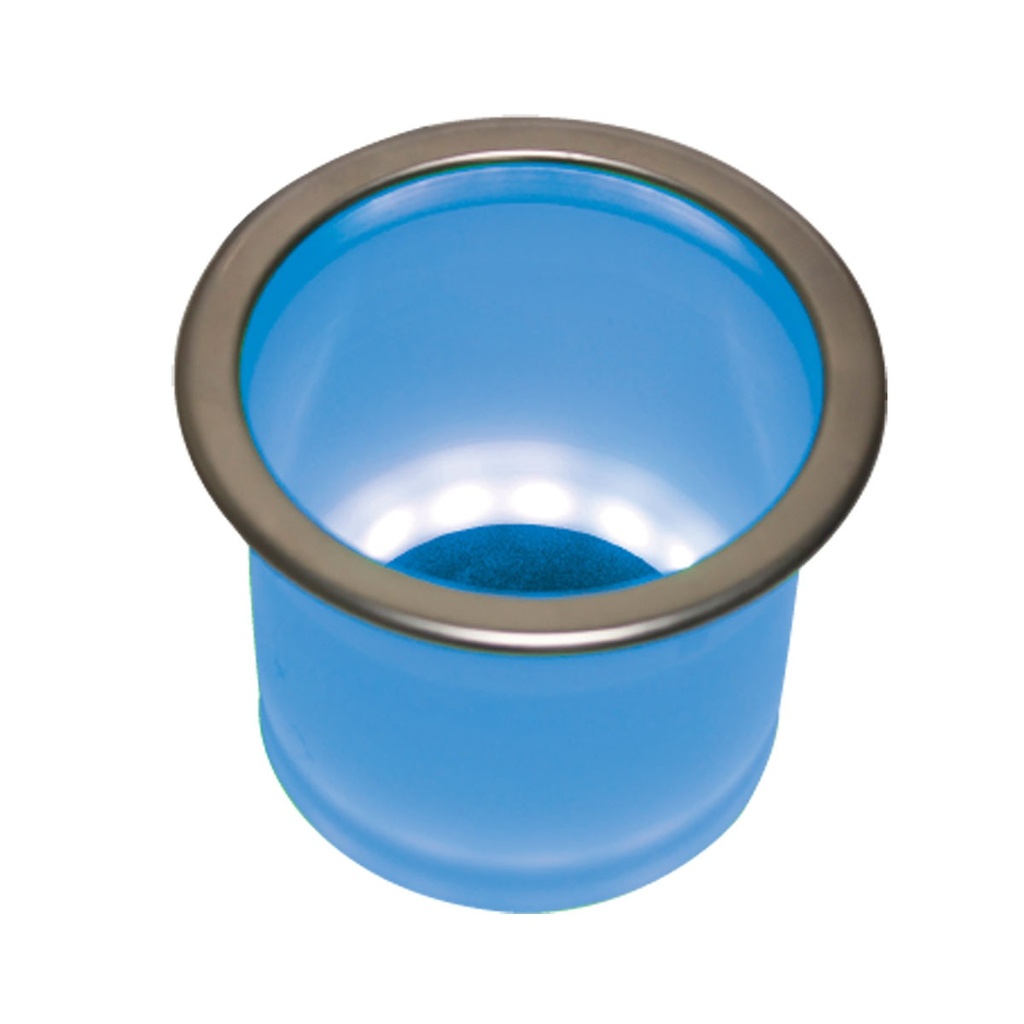 [194118-BLA] T-H MARINE RECESSED LED STAINLESS STEEL DRINK HOLDER BLUE (194118)