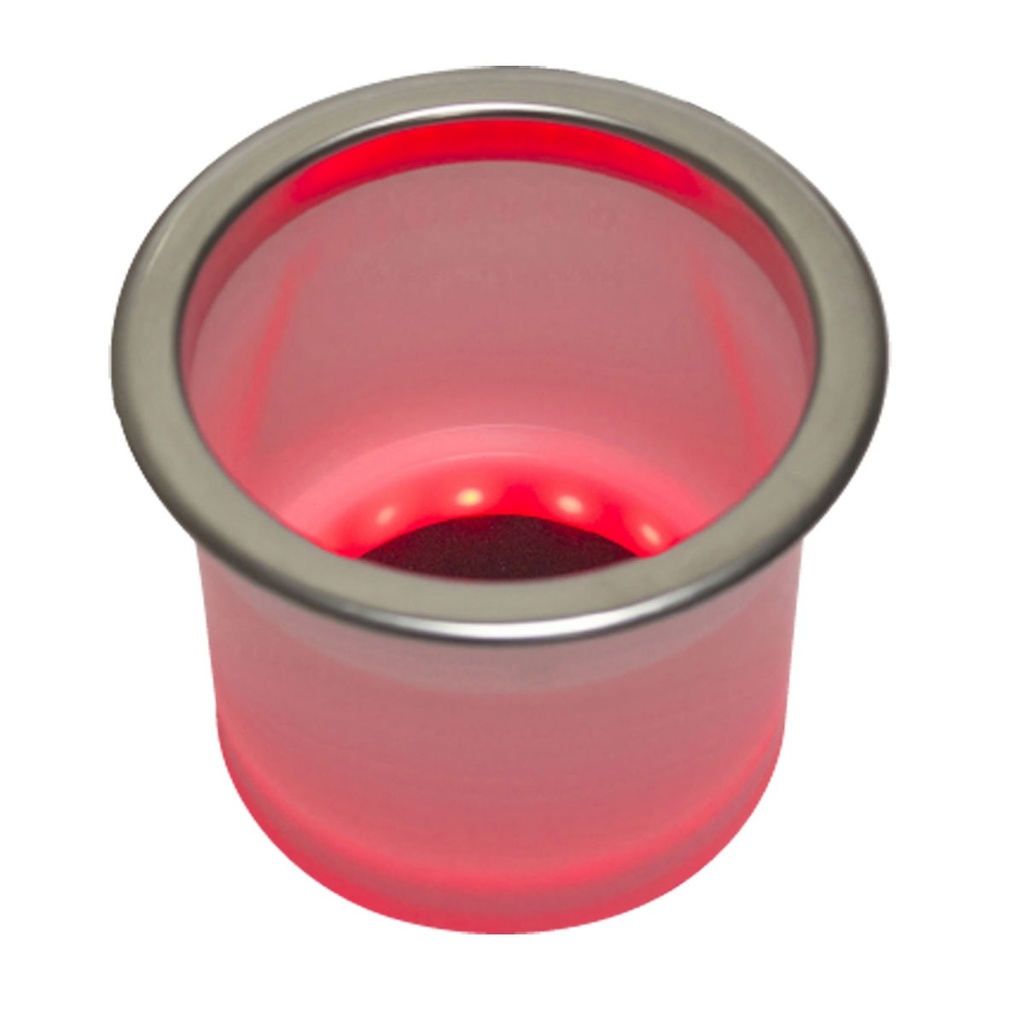 [194119-BLA] T-H MARINE RECESSED LED STAINLESS STEEL DRINK HOLDER RED (194119)