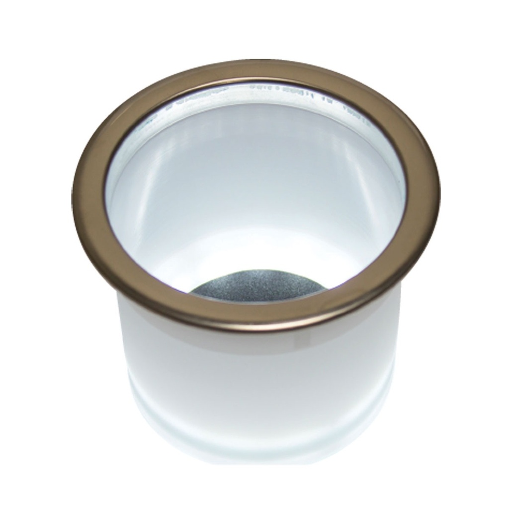 [194120-BLA] T-H MARINE RECESSED LED STAINLESS STEEL DRINK HOLDER WHITE (194120)