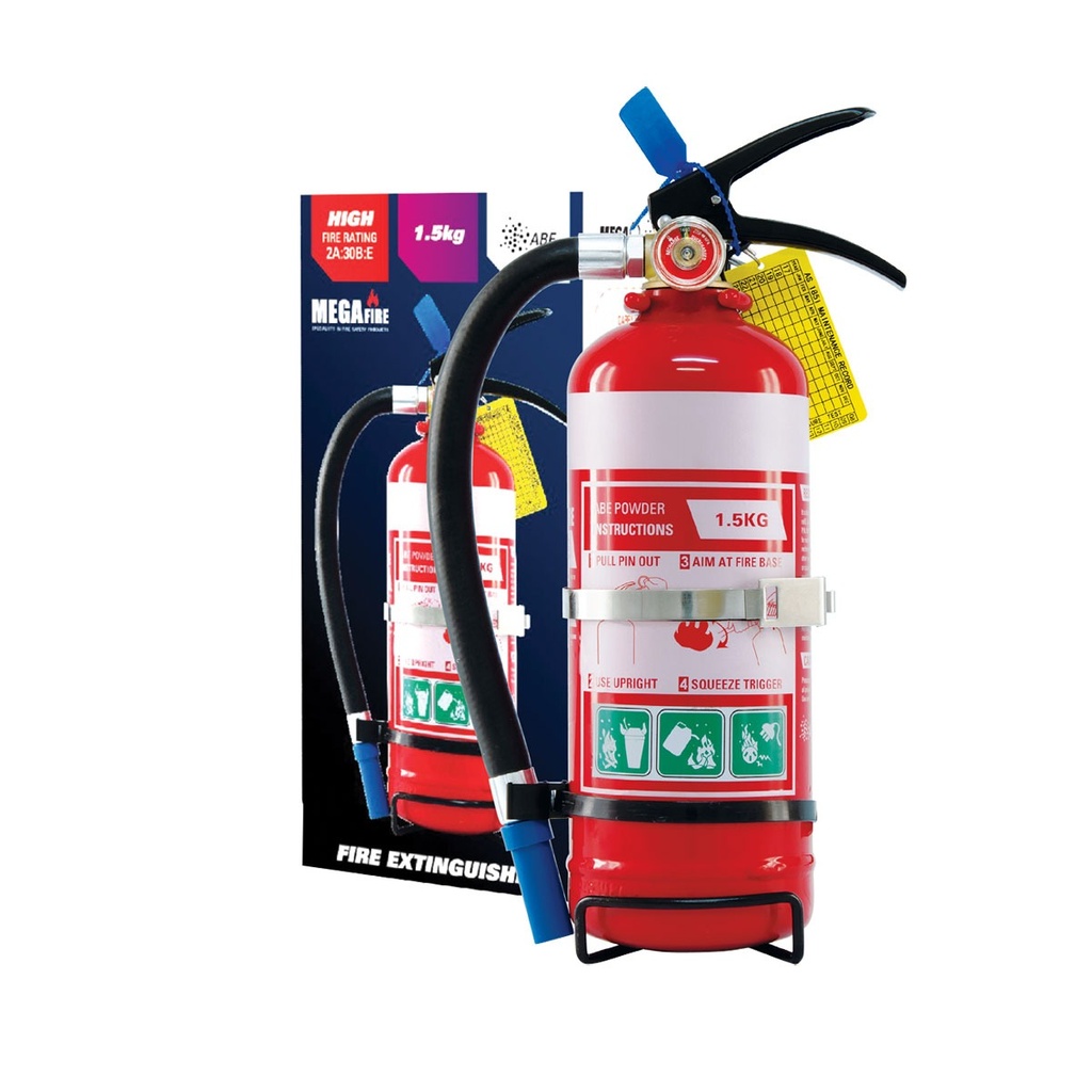 [227016-BLA] MEGA FIRE 2A:30B:E FIRE EXTINGUISHER 1.5KG (227016)