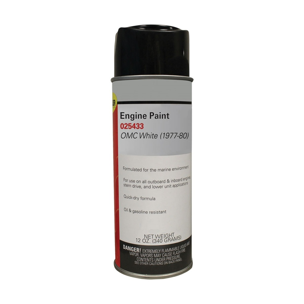 [260111-BLA] MOELLER ENGINE PAINT OMC WHITE (1977-80) 12OZ (260111)
