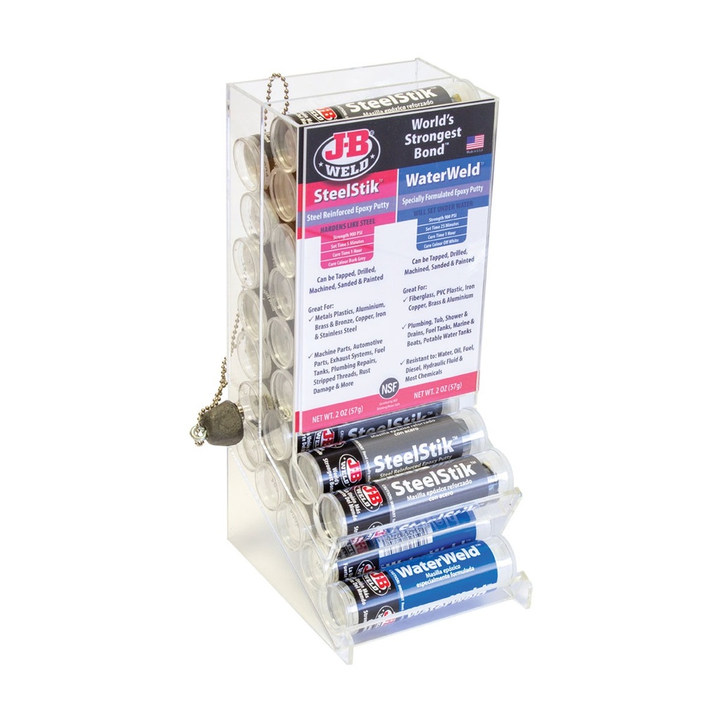 [261507-BLA] J-B WELD STEELSTIK & WATERWELD COUNTER DISPLAY 20 PK (261507)