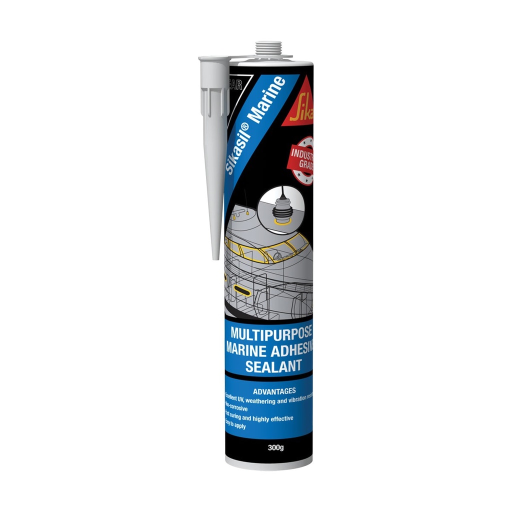 SIKA SIKASIL MARINE SILICONE SEALANT 300ML CARTRIDGE CLEAR (265526)