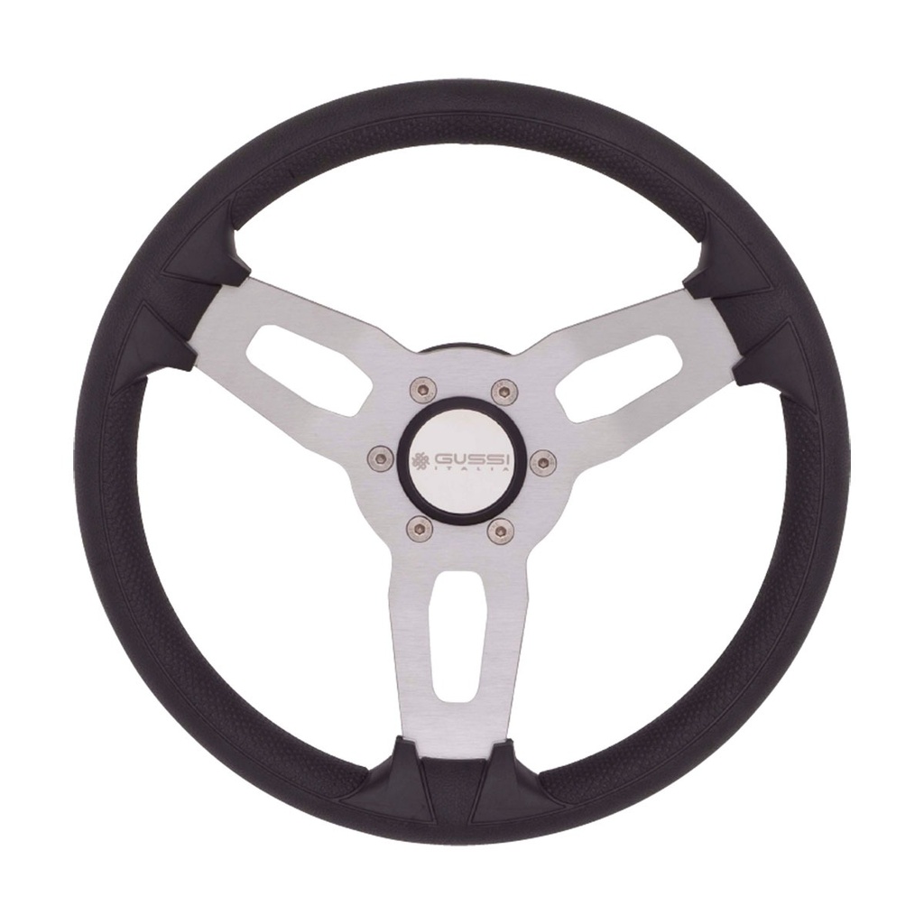 [271228-BLA] GUSSI MODEL 15 STEERING WHEEL ALLOY 3 SPOKE 350MM BLACK (271228)