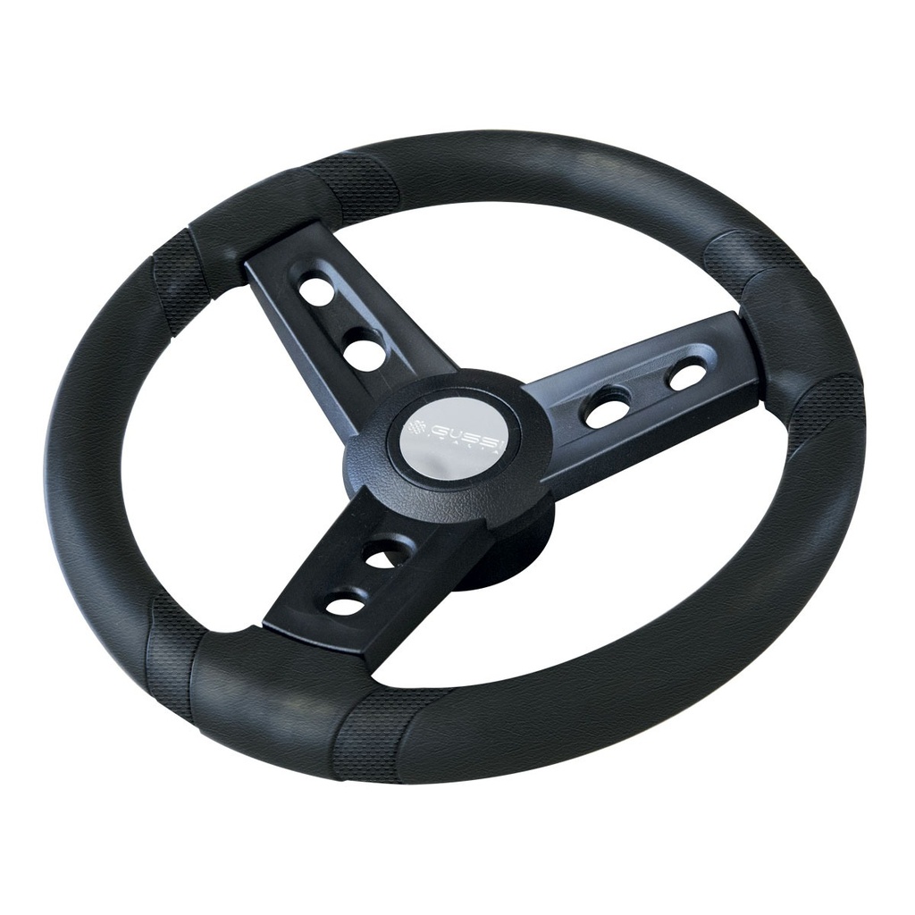 [271244-BLA] GUSSI STEERING WHEEL LUGANA BLACK 3 SPOKE 350MM BLACK (271244)