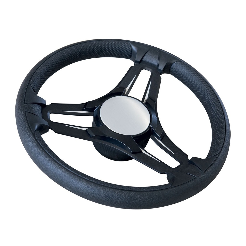 [271246-BLA] GUSSI STEERING WHEEL SELVA BLACK 3 SPOKE 350MM BLACK (271246)