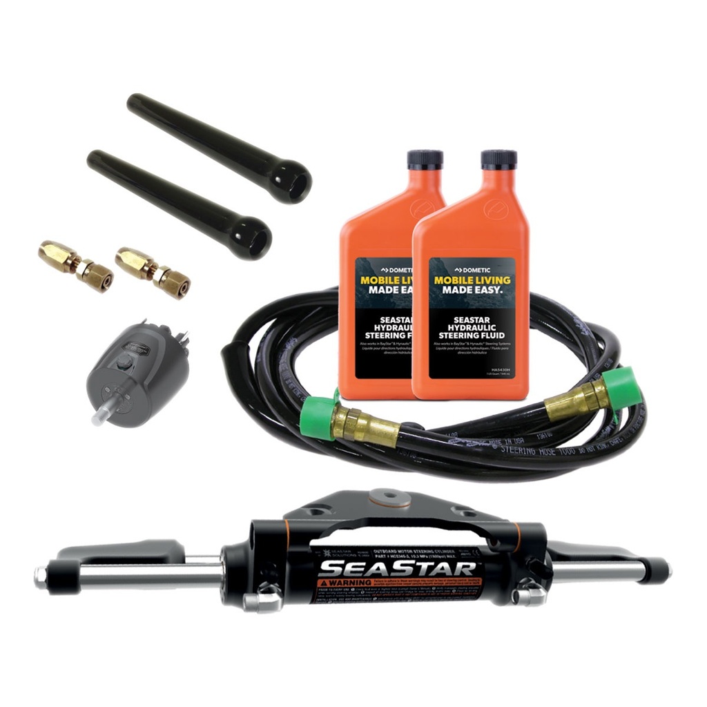 [291611-BLA] SEASTAR FRONT MOUNT ADJUSTABLE OUTBOARD HOSE STEER KIT 40FT (291611)