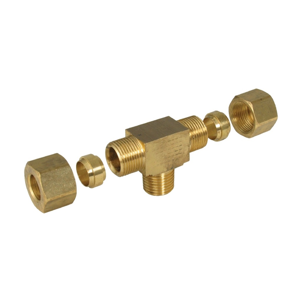 [293621-BLA] RELIANCE BRASS TEE FITTING 1/4"NPT-3/8"TUBE (293621)