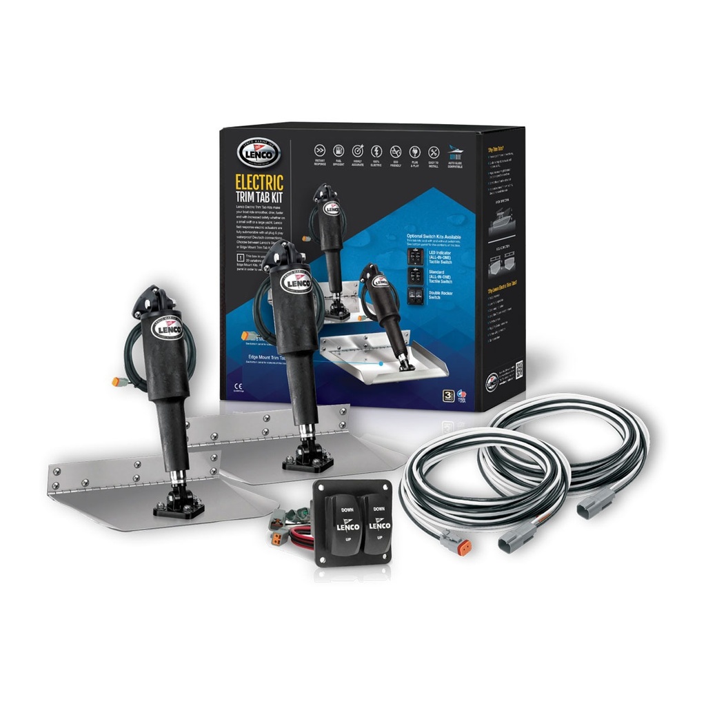 [312752-BLA] LENCO COMPLETE STANDARD TRIM TAB KIT 9" X 12" DBL ROCKER (312752)