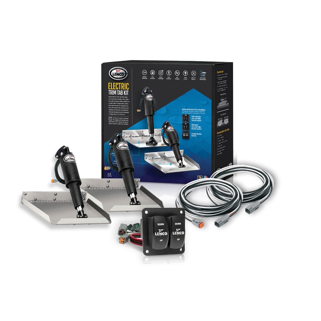 [312776-BLA] LENCO COMPLETE EDGE MOUNT TRIM TAB KIT 12" X 12" LED (312776)