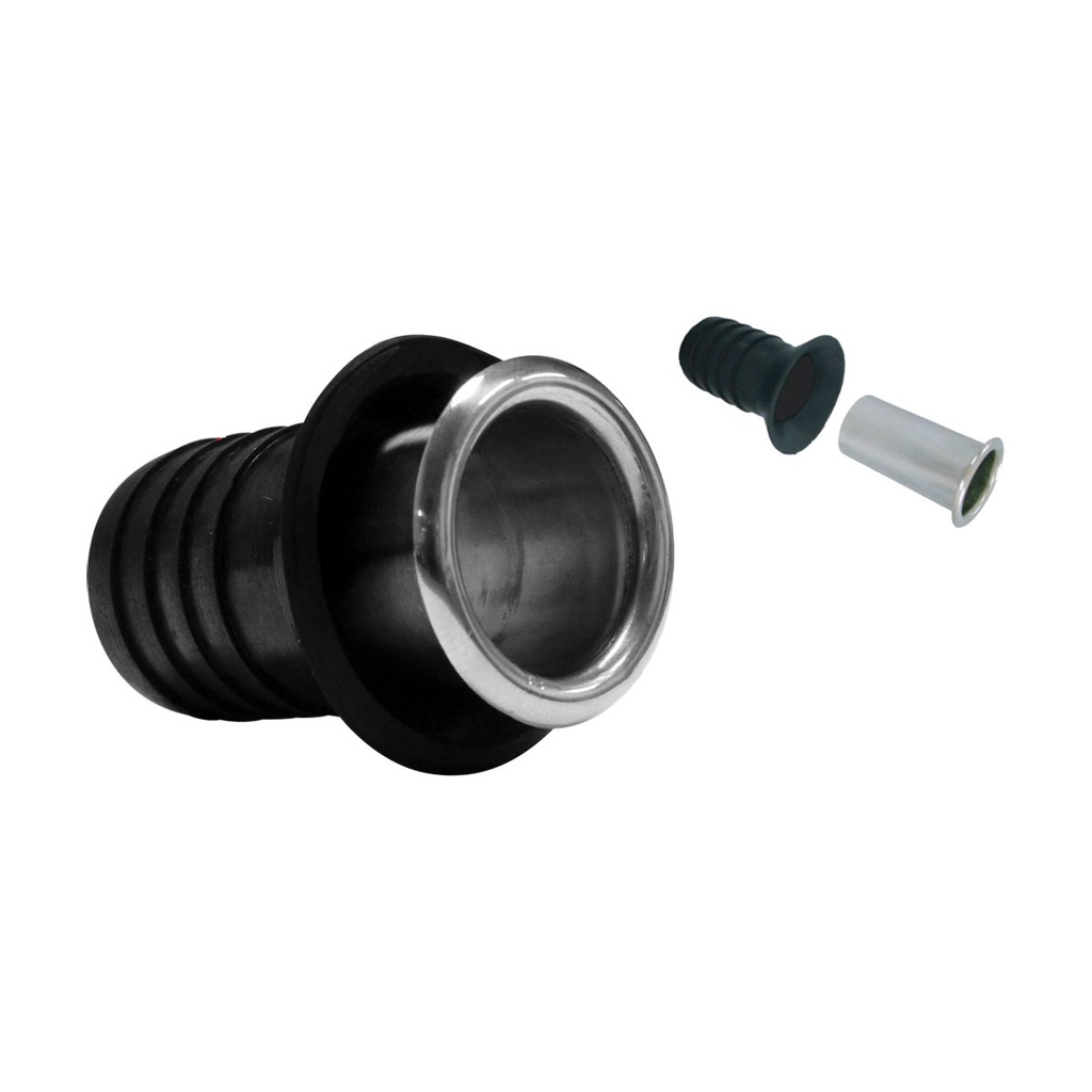 [841300-BLA] MARINE TOWN THROUGH HULL MINI DRAIN LONG 16MM HOSE TAIL (841300)