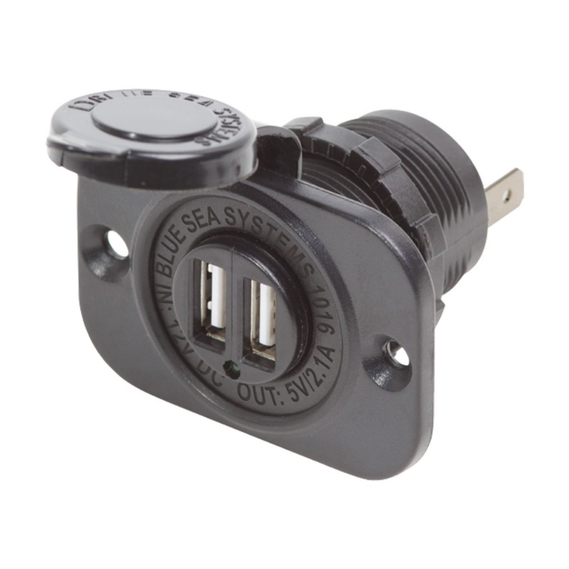 [BS-1016-BLA] BLUE SEA 12/24V DUAL USB 2.1A CHARGER BLACK (BS-1016)