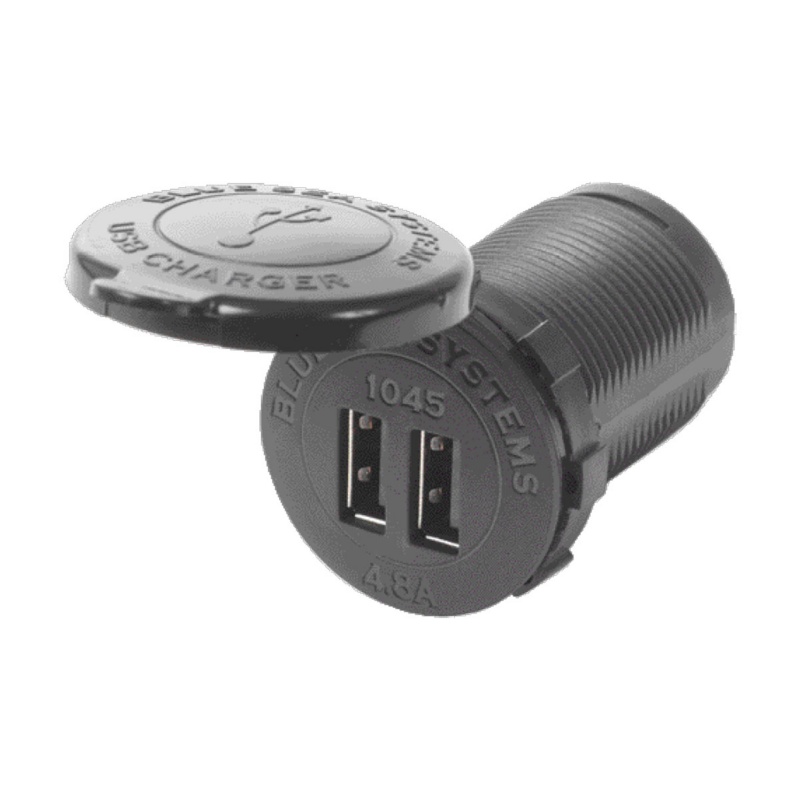 [BS-1045-BLA] BLUE SEA 12/24V DUAL USB 4.8A CHARGER SOCKET MOUNT (BS-1045)