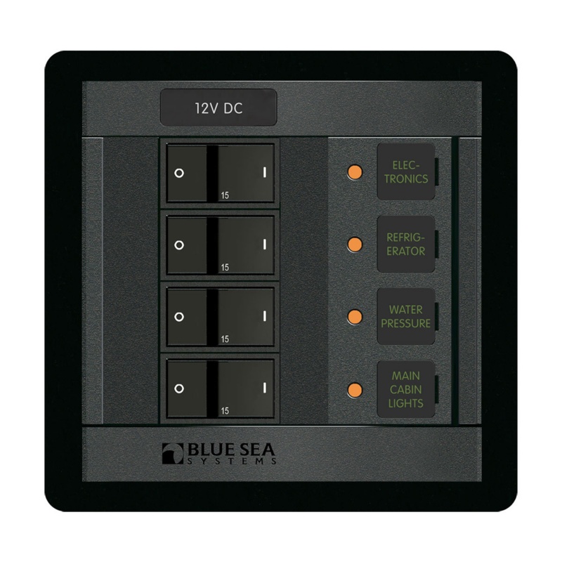 [BS-1216-BLA] BLUE SEA 360° DC CIRCUIT BREAKER PANEL 4 POSITION 12V (BS-1216)