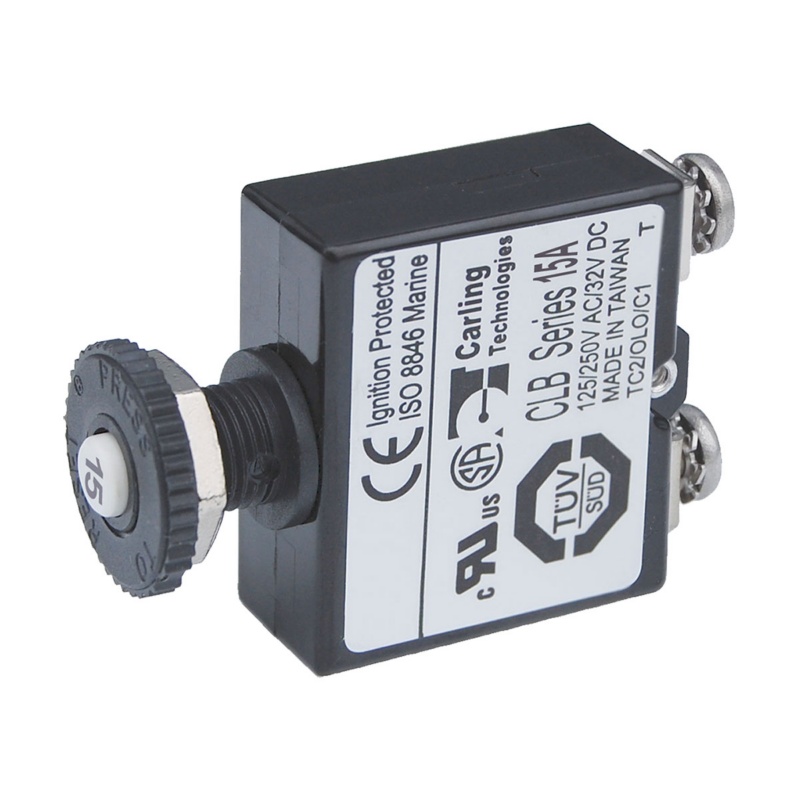 [BS-2133-BLA] BLUE SEA PUSH BUTTON CLB CIRCUIT BREAKER 15A SCREW TERMINAL (BS-2133)