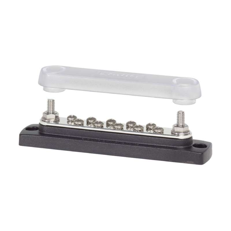 [BS-2300-BLA] BLUE SEA 150A COMMON BUS BAR 10 WAY 2 STUD W/COVER (BS-2300)