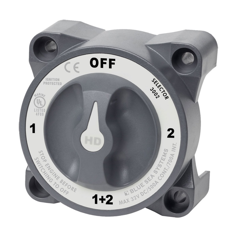 [BS-3002-BLA] BLUE SEA SYSTEMS HD SERIES BATTERY SWITCH 4 POSITION (BS-3002)