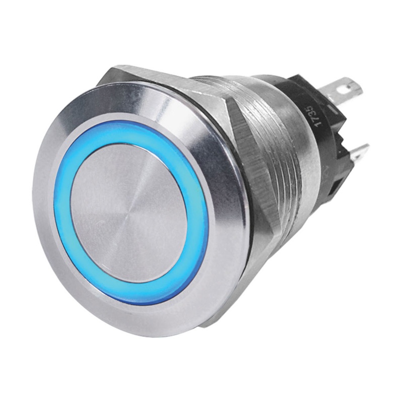 [BS-4161-BLA] BLUE SEA LED 10AMP RING PUSH BUTTON SWITCH (ON)-OFF BLUE (BS-4161)