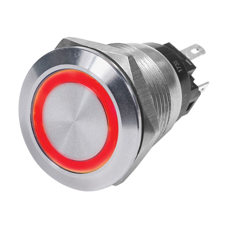 [BS-4162-BLA] BLUE SEA LED 10AMP RING PUSH BUTTON SWITCH ON-OFF RED (BS-4162)