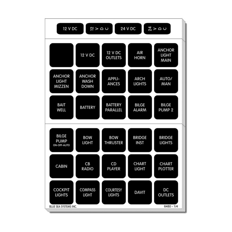 [BS-4217-BLA] BLUE SEA SQUARE FORMAT LABEL KIT 120 LABELS (BS-4217)