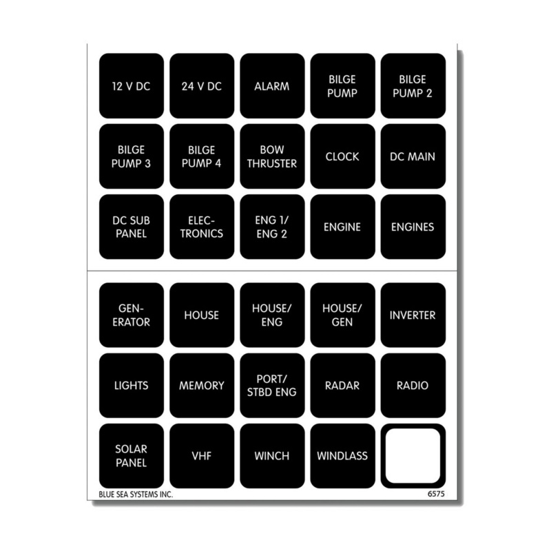 BLUE SEA SQUARE FORMAT LABEL KIT 30 LABELS V2 (BS-4218B)