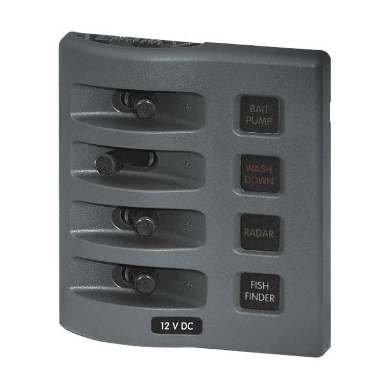 [BS-4304-BLA] BLUE SEA WEATHERDECK SWITCH PANEL 4 POSITION FUSED (BS-4304)