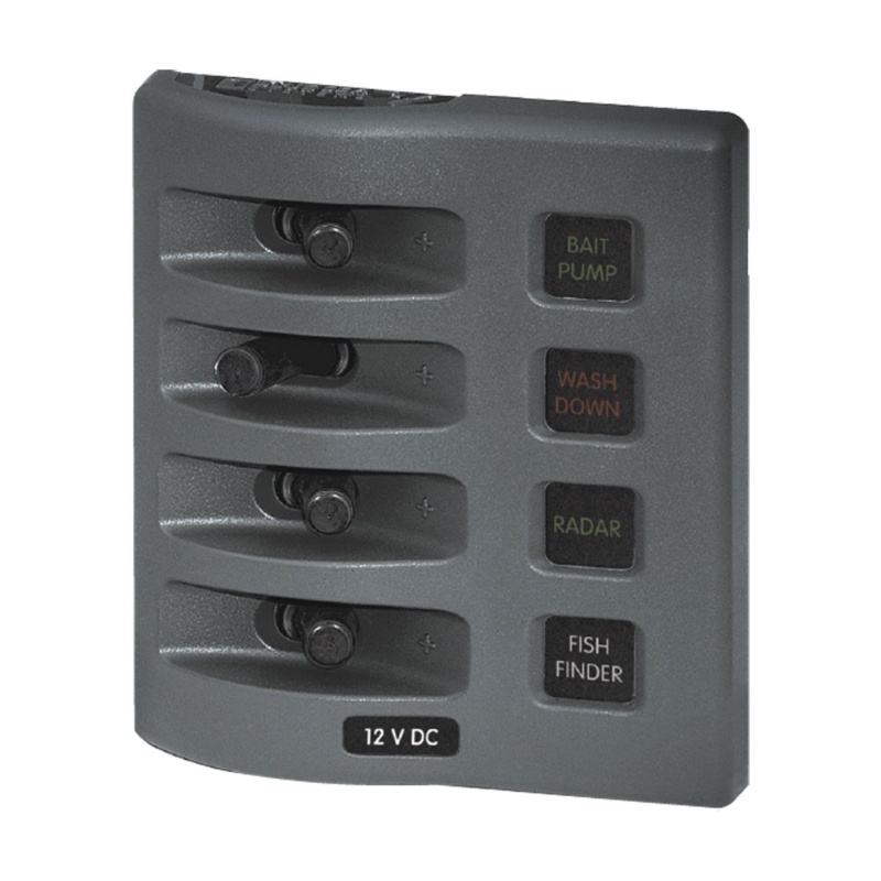 [BS-4307-BLA] BLUE SEA WEATHERDECK SWITCH PANEL 6 POSITION NO FUSE (BS-4307)
