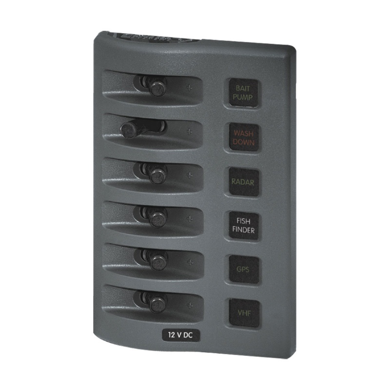 [BS-4308-BLA] BLUE SEA WEATHERDECK SWITCH PANEL 8 POSITION FUSED (BS-4308)