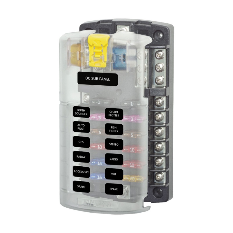 [BS-5026-BLA] BLUE SEA ST-BLADE FUSE BLOCK 12 CIRCUIT W/ BUS & COVER (BS-5026)