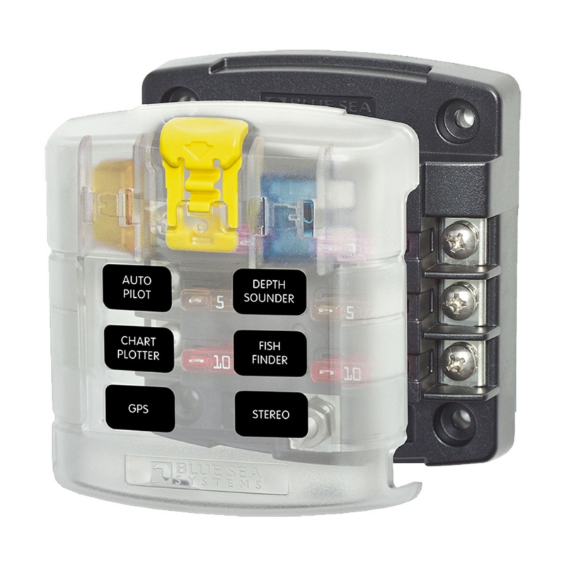 [BS-5028-BLA] BLUE SEA ST-BLADE FUSE BLOCK 6 CIRCUIT W/ COVER (BS-5028)