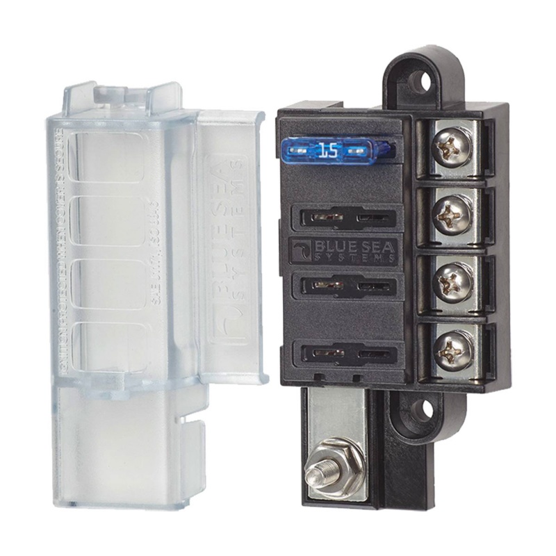 [BS-5045-BLA] BLUE SEA ST-BLADE COMPACT FUSE BLOCK & COVER 4 CIRCUIT (BS-5045)