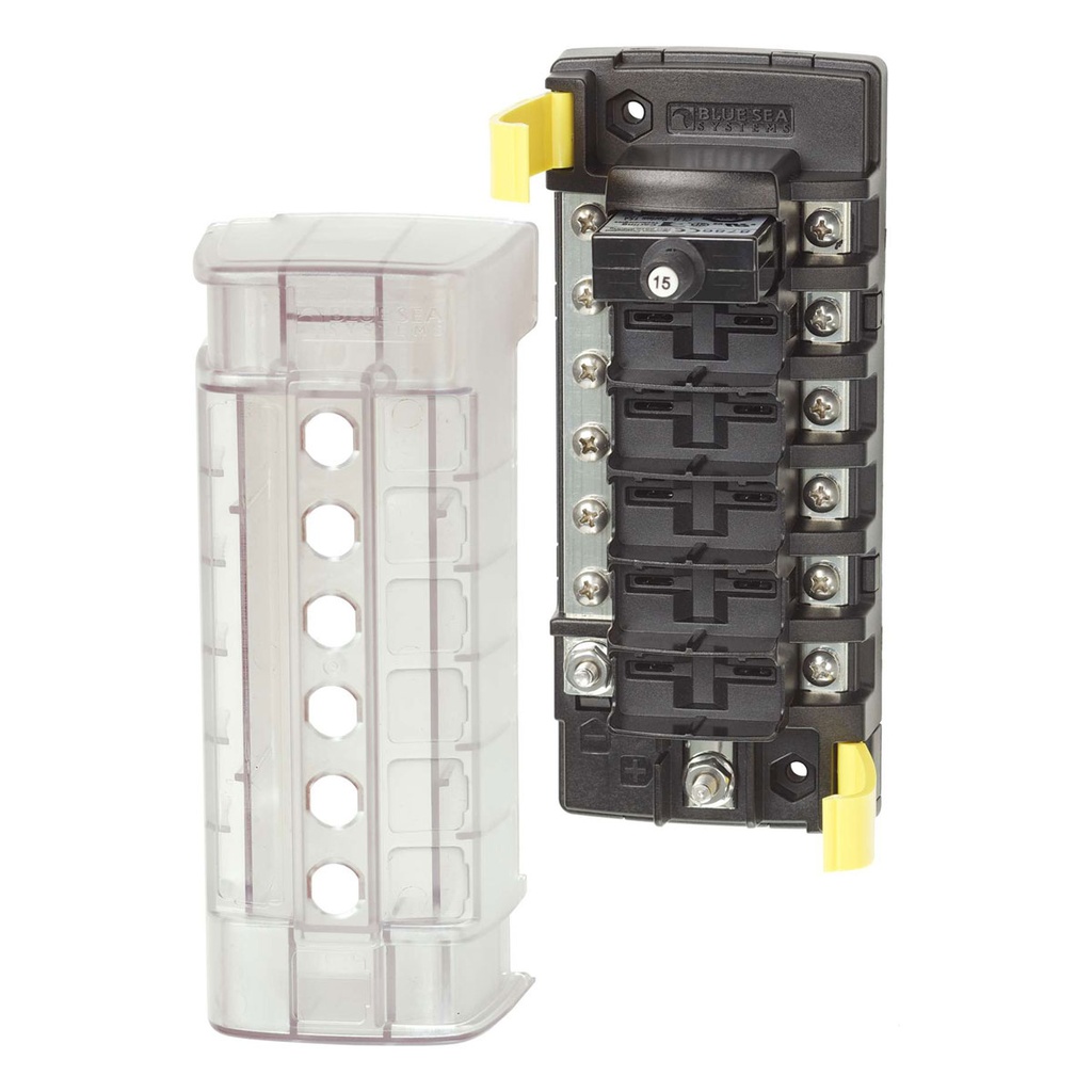 [BS-5052B-BLA] BLUE SEA ST CLB CIRCUIT BREAKER BLOCK 6 POSITION W/ BUS (BS-5052B)