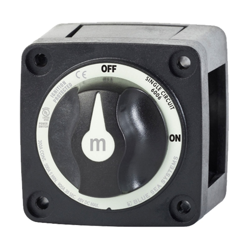 [BS-6006200B-BLA] BLUE SEA SYSTEMS M SERIES BATTERY SWITCH BULK ON-OFF BLACK (BS-6006200B)