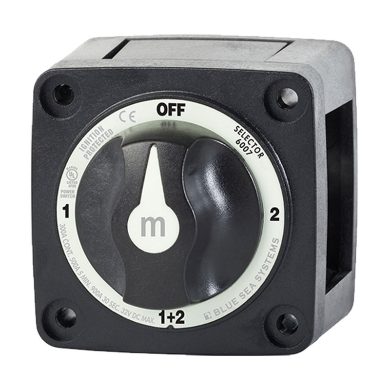 [BS-6007200-BLA] BLUE SEA SYSTEMS M SERIES BATTERY SWITCH 4 POSITION BLACK (BS-6007200)