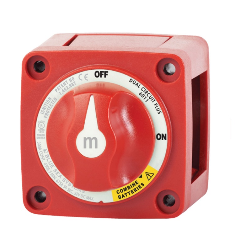 [BS-6011B-BLA] BLUE SEA SYSTEMS M SERIES BATTERY SWITCH BULK DUAL CIRCUIT + (BS-6011B)