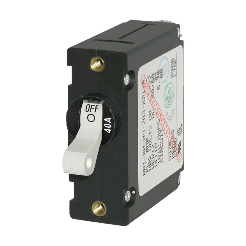 [BS-7226-BLA] BLUE SEA A-SERIES TOGGLE CIRCUIT BREAKER 40A SINGLE POLE WHT (BS-7226)