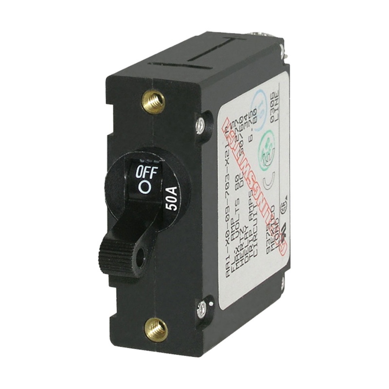 [BS-7228-BLA] BLUE SEA A-SERIES TOGGLE CIRCUIT BREAKER 50A SINGLE POLE BLK (BS-7228)