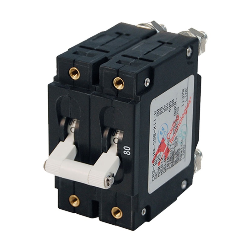 [BS-7256-BLA] BLUE SEA C-SERIES TOGGLE CIRCUIT BREAKER 80A DOUBLE POLE WHT (BS-7256)