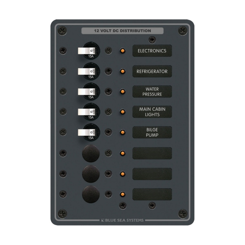 [BS-8023-BLA] BLUE SEA DC CIRCUIT BREAKER PANEL 8 POSITION 12/24V (BS-8023)