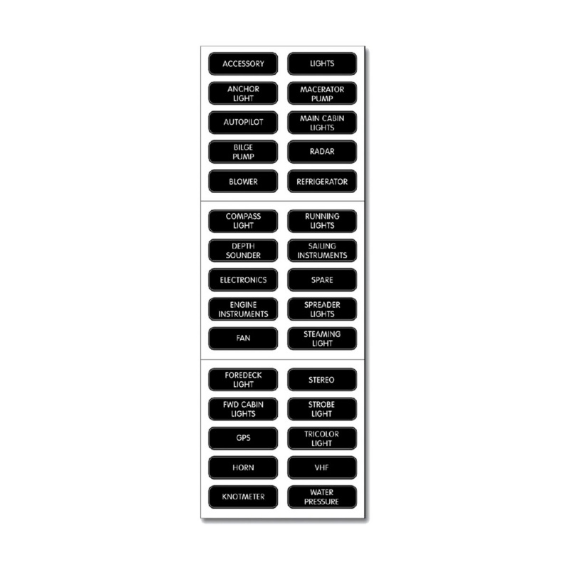 [BS-8030-BLA] BLUE SEA LARGE FORMAT LABEL SET DC PANEL BASIC (BS-8030)