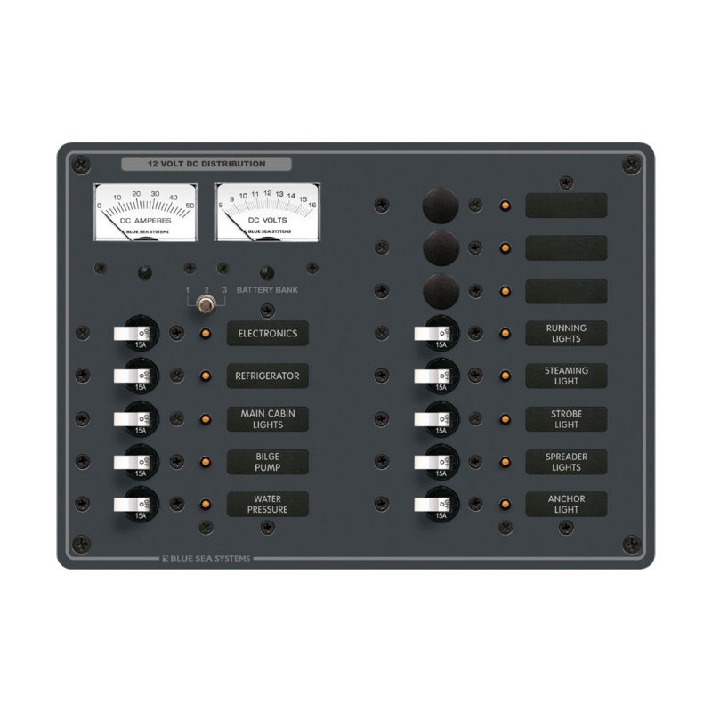 [BS-8068-BLA] BLUE SEA DC CIRCUIT BREAKER PANEL 13 POSITION 12V ANALOGUE (BS-8068)