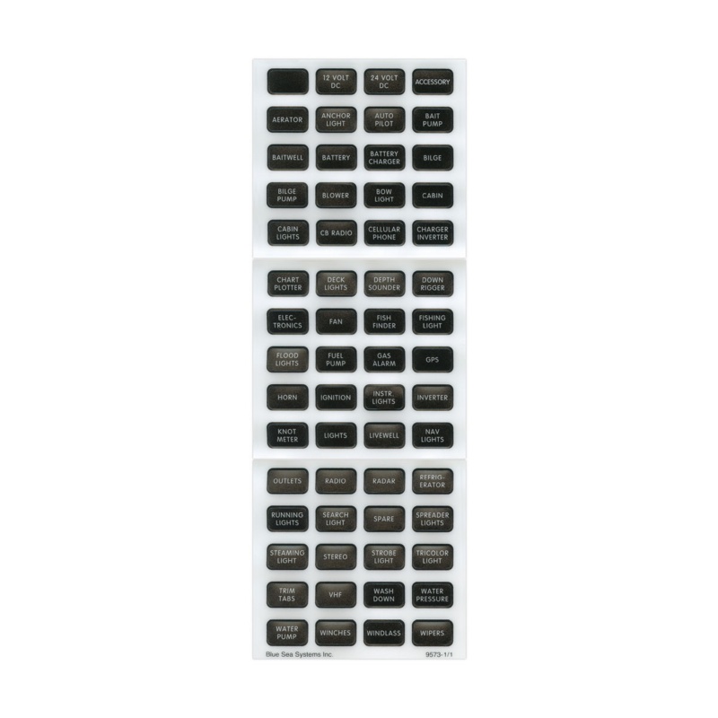 [BS-8214-BLA] BLUE SEA SMALL FORMAT LABEL KIT BLACK (BS-8214)