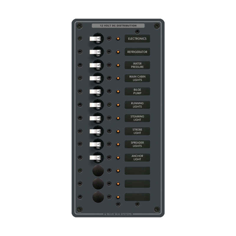 [BS-8376B-BLA] BLUE SEA DC CIRCUIT BREAKER PANEL 13 POSITION 12/24V (BS-8376B)