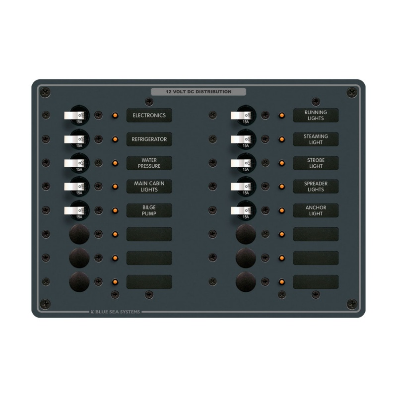 [BS-8377B-BLA] BLUE SEA DC CIRCUIT BREAKER PANEL 16 POSITION 12/24V (BS-8377B)