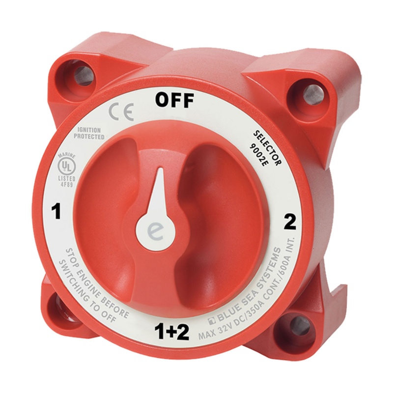 [BS-9002E-BLA] BLUE SEA E SERIES BATTERY SWITCH 4 POSITION WITH AFD (BS-9002E)