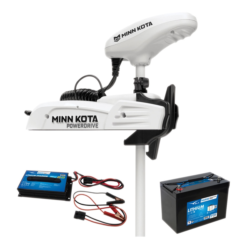 [604104LP100-BLA] MINN KOTA RT POWERDRIVE 55LB 54" 12V 100AH LITHIUM & CHARGER (604104LP100)
