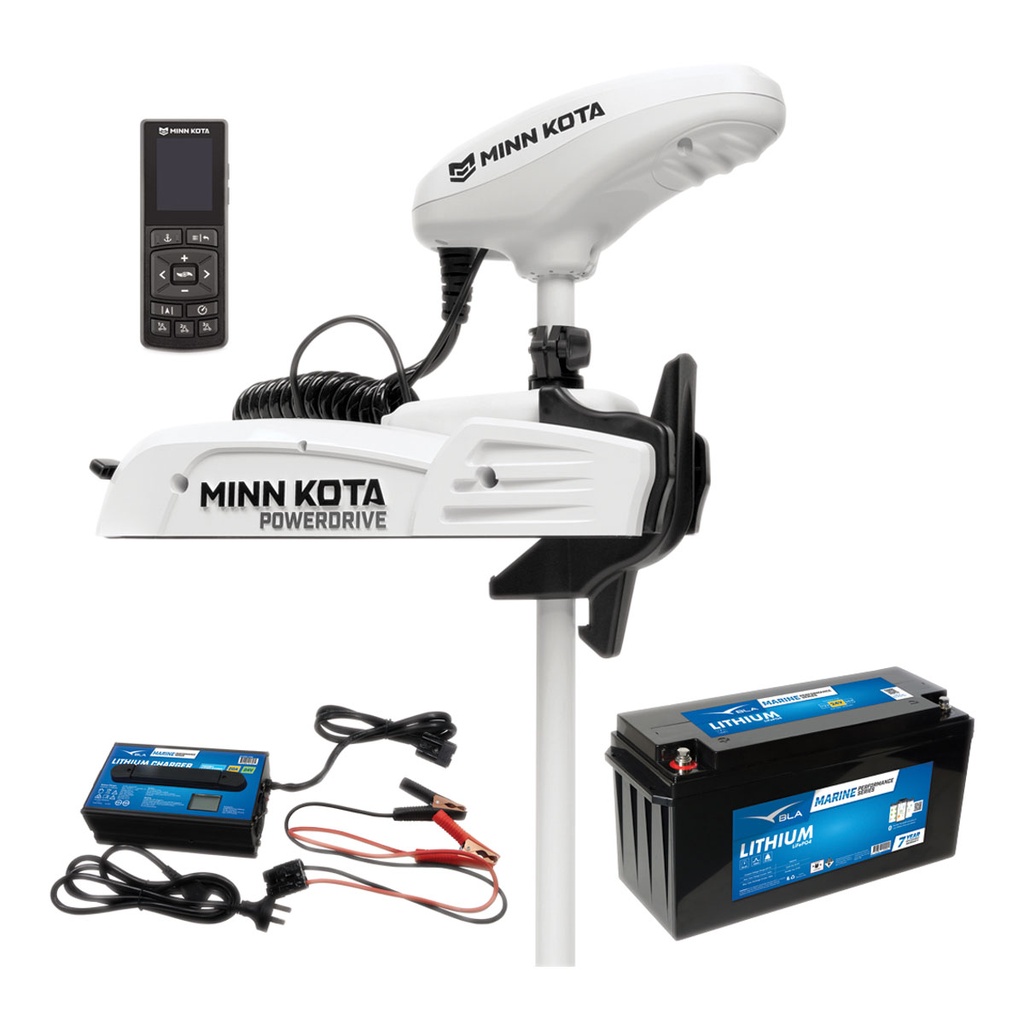 [604106LP100-BLA] MINN KOTA RT POWERDRIVE 70LB 54" 24V 100AH LITHIUM & CHARGER (604106LP100)